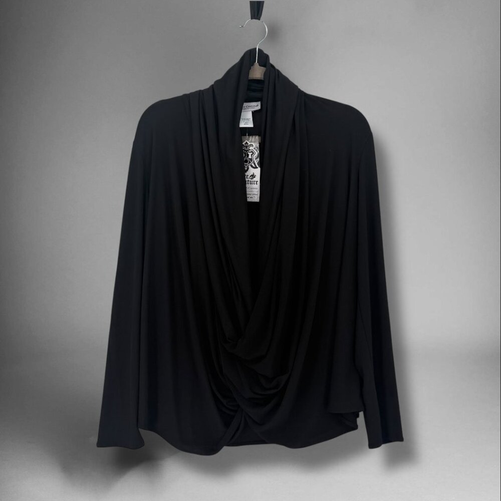 Sure Couture By Renee McCartney Black Wrap Cardigan NWT‎ OS